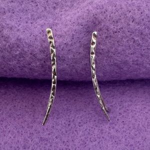 Earring Climbers. Pair is Handmade, Silver Plated and Adjustable.